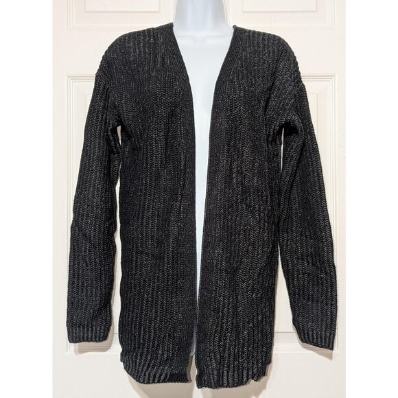 Planet Gold Cardigan Sweater Womens Small Black Open Front Lace Up Back Fall New - Picture 1 of 6